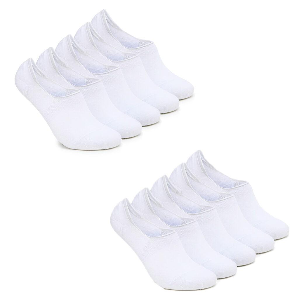 White Low Cut Loafer Socks Pack of 10