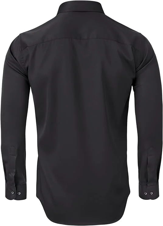 Casual Formal Shirt Black Back